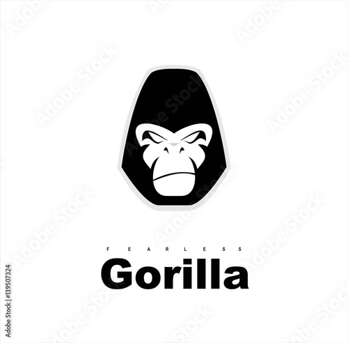 Gorilla.Gorilla face. Gorilla head. Gorilla logo. Simple flat of gorilla head.