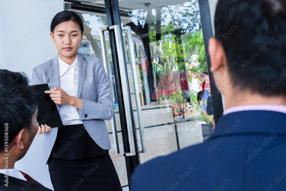 business teamwork idas concept with group of business people presentation and consulting at outdoor office space business teamwork idas concept with group of business people presentation and consulting at outdoor office space