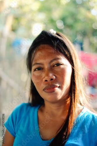 Provincial Asian portrait of a woman smiling