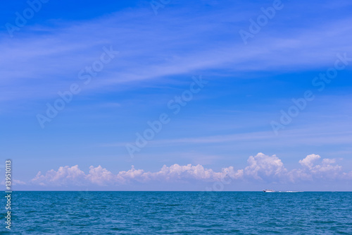 Beautiful sea on sunny day with blue sky