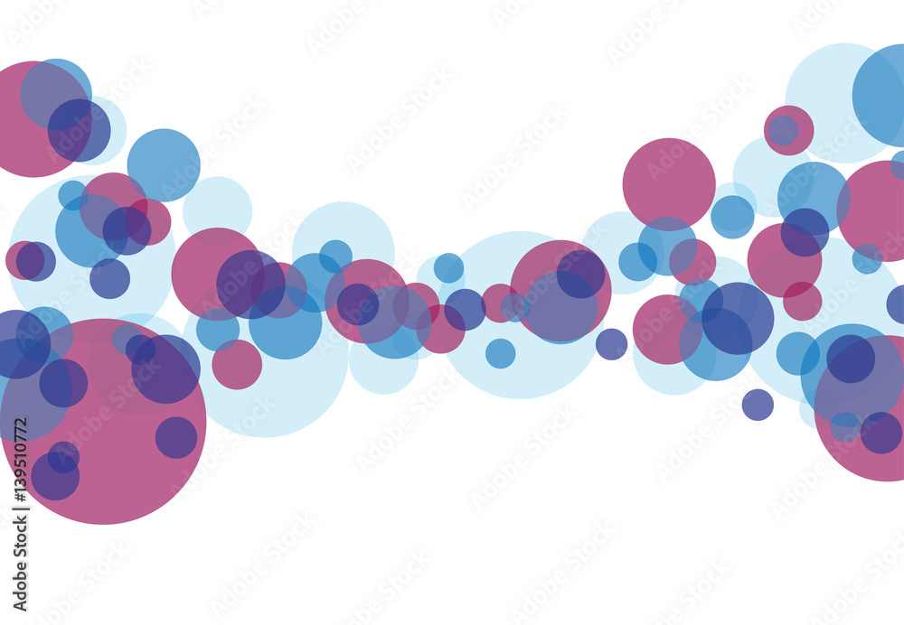 White background business illustration of colorful bubbles and bokeh.