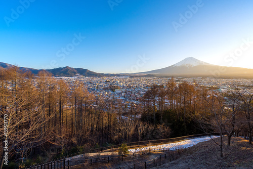 Fuji mountain with cityscape view