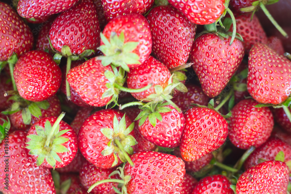 background from fresh strawberries, Top view background from fresh strawberries, Top view