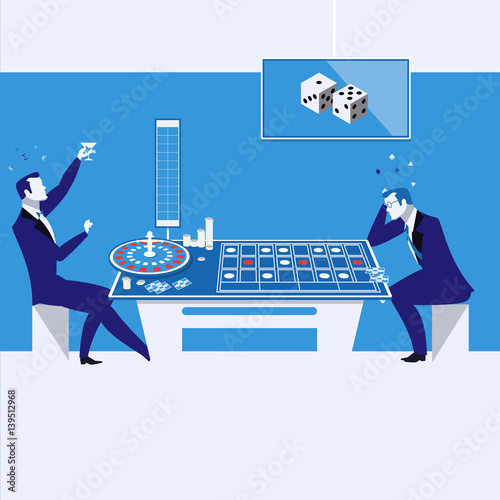 Casino, gambling concept vector illustration in flat style