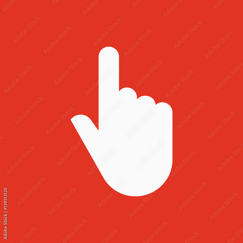 Hand icon. Cursor and click, press, tap symbol. Flat design. Stock - Vector illustration Hand icon. Cursor and click, press, tap symbol. Flat design. Stock - Vector illustration