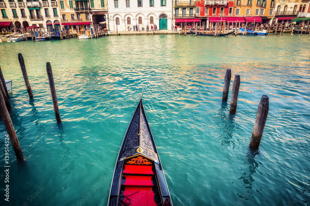 Naklejka premium Gondola on Grand canal in Venice, Italy