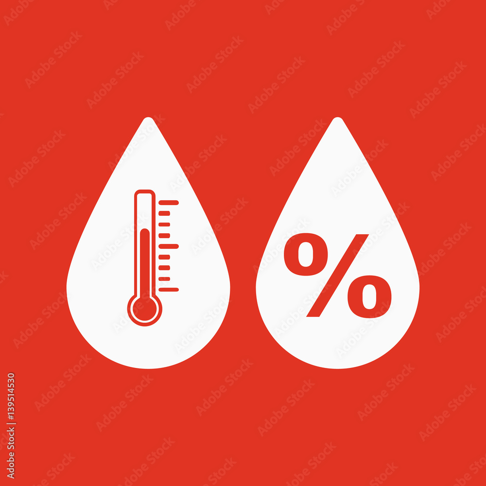 Humidity icon. Weather and meteorology, thermometer symbol. Flat design. Stock - Vector illustration