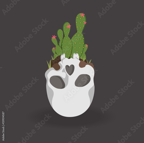 Cactus In Skull