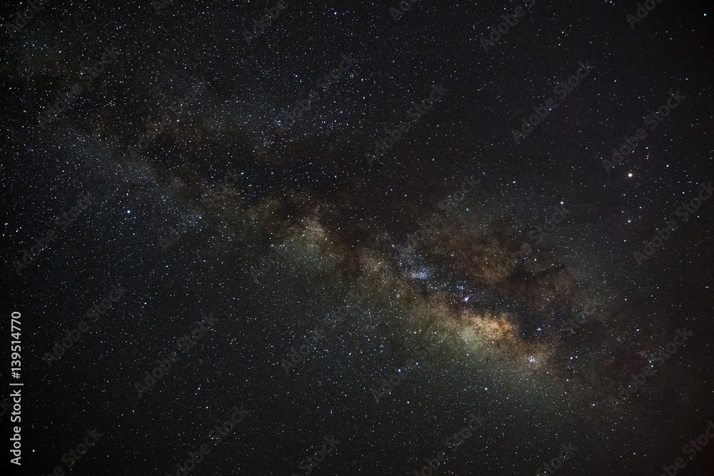 Milky Way Galaxy, Long exposure photograph, with grain Milky Way Galaxy, Long exposure photograph, with grain