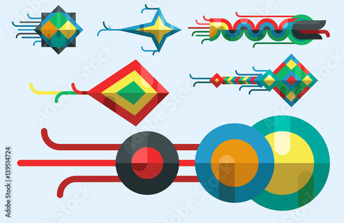 Flying kite vector illustration wind fun toy fly leisure happy isolated joy string activity play freedom game design vacation childhood