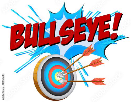 Bullseye with arrows on dartboard