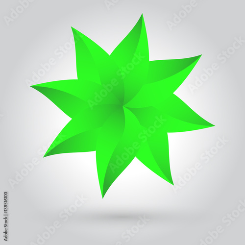 Green leaves star vector ic...
