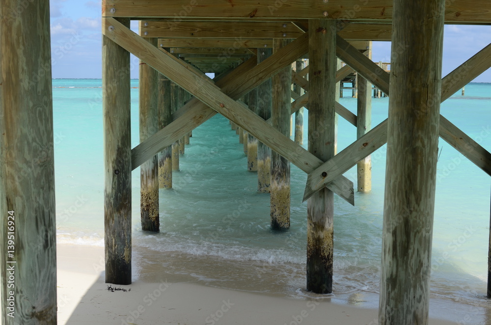 Beach wooden pier
