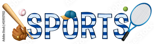 Font design for word sports with equipments