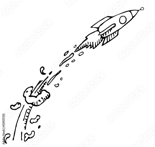rocket in start up business conception