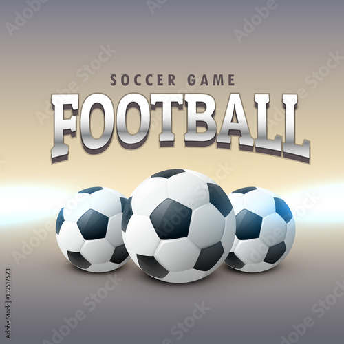 three realistic football design background
