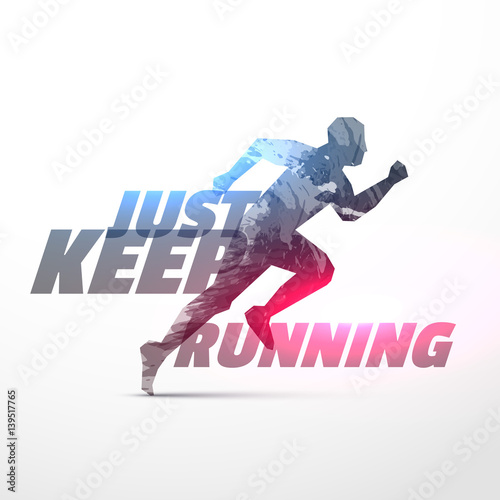 running person mde with made with grunge with light effect