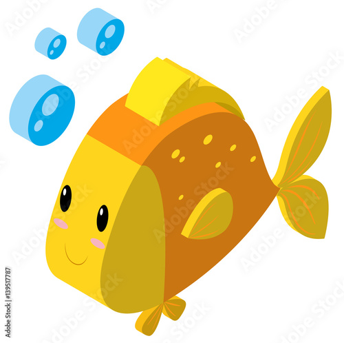 3D design for goldfish swimming