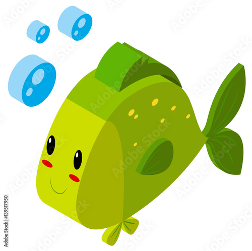 3D design for green fish