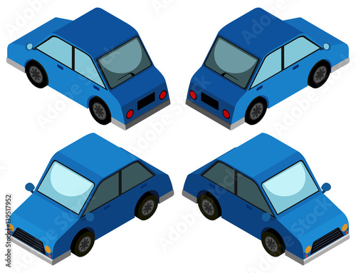 3D design for blue car