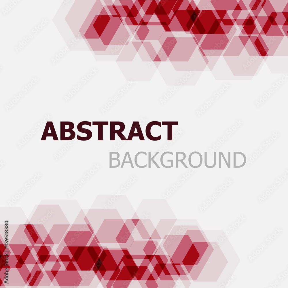 Abstract maroon hexagon overlapping background