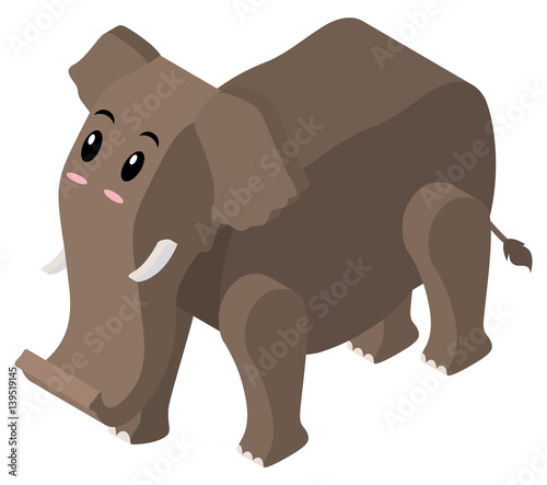 3D design for brown elephant