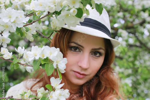 girl in apple garden flower © alexkich