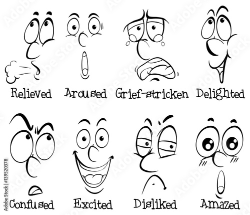 Facial expressions with words