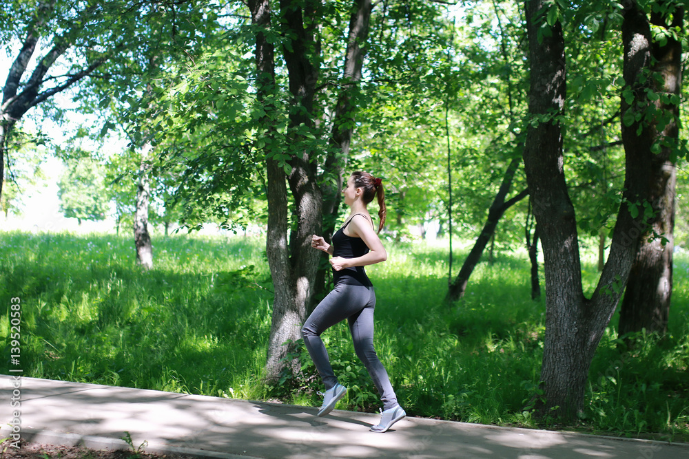 woman sport run in park outdoor woman sport run in park outdoor