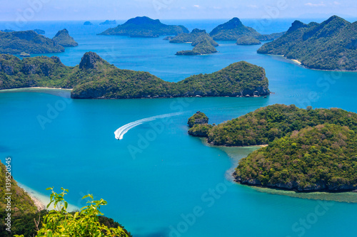 Top view of Angthong Island National Park in Thailand.