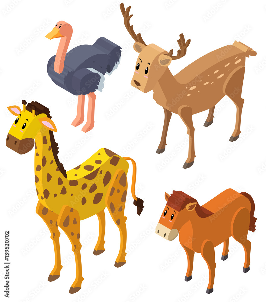 Obraz premium 3D design for wild animals