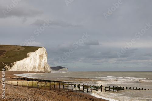 The white chalk cliffs in the Seven Sisters Country Park photo