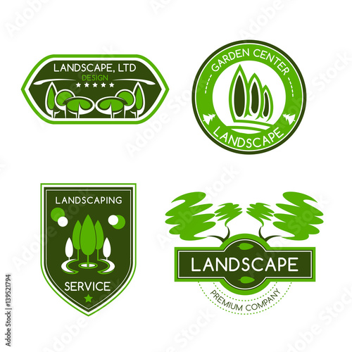 Landscape design studio label set