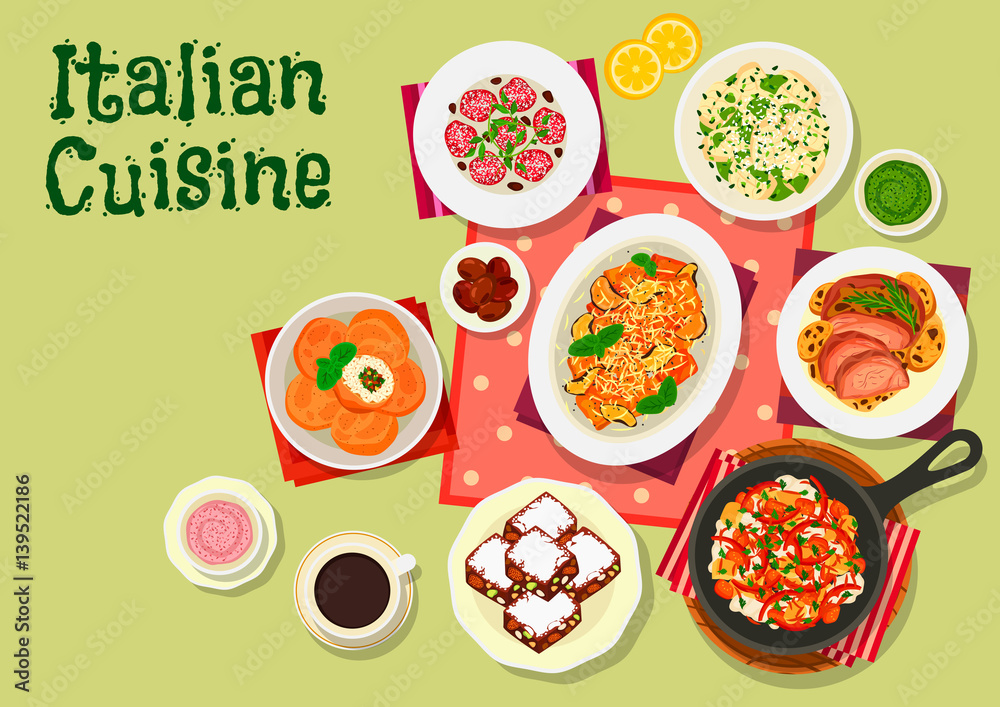 Italian cuisine lunch menu icon for food design Italian cuisine lunch menu icon for food design