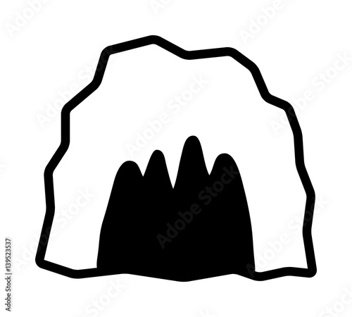 Cave / cavern, animal den or dungeon line art vector icon for apps and games