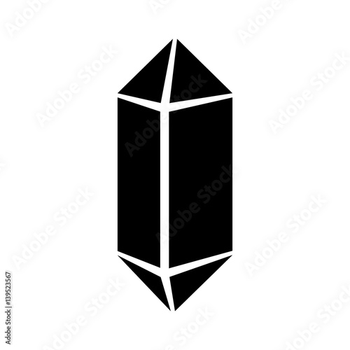 Quartz crystal or crystalline solid flat vector icon for apps and websites