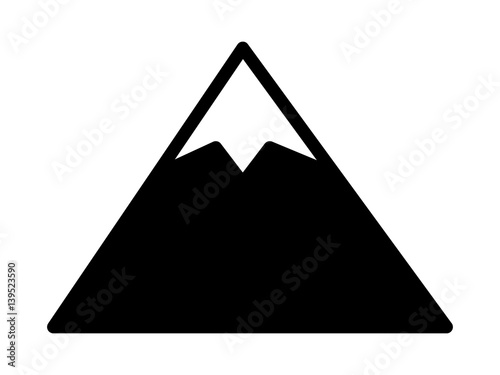 Tall mountain peak with snow flat vector icon for outdoor apps and websites