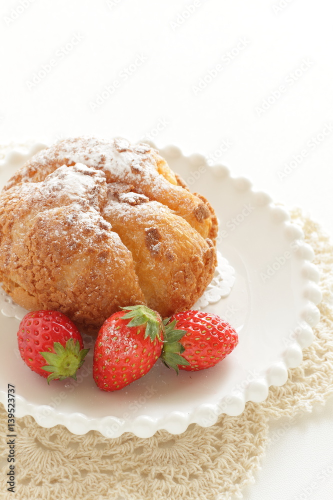 Japanese Puff cream and strawberry Japanese Puff cream and strawberry