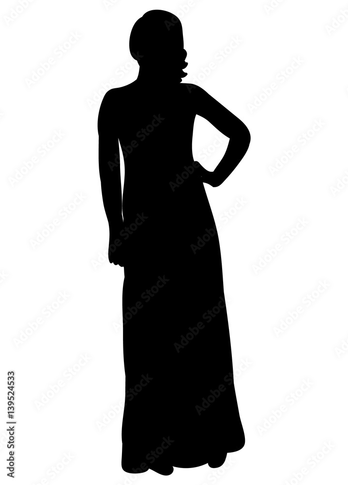 silhouette girl is beautiful
