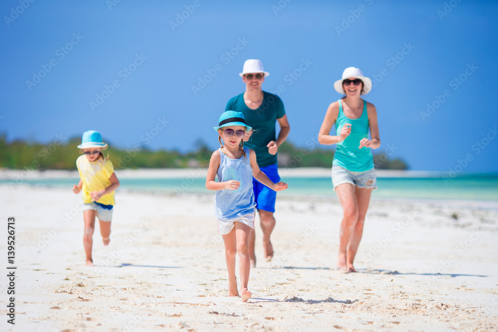 Young family on beach vacation Young family on beach vacation