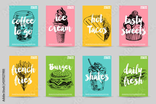 Vector hand drawn sea food Illustration. 