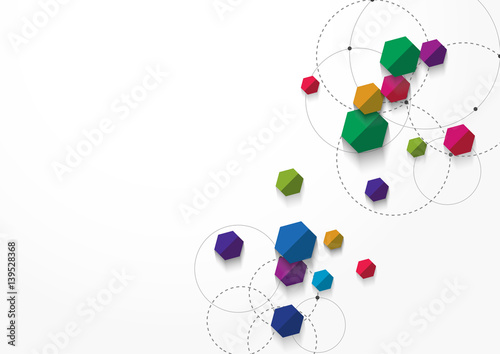 Vector technology concept. Connected Lines and dots. Network sign