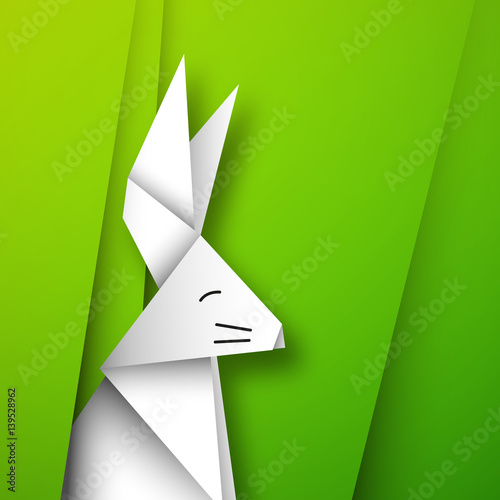 zajączek wielkanocny origami wektor