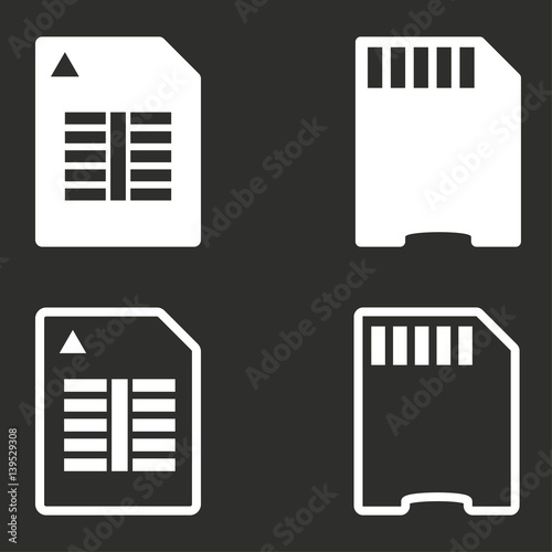 Memory card icon set.