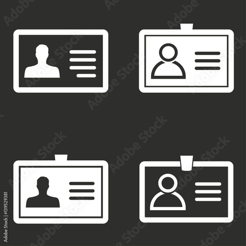 Identification card icon set.