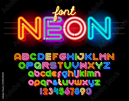 Round Neon Font © Andriy Dykun