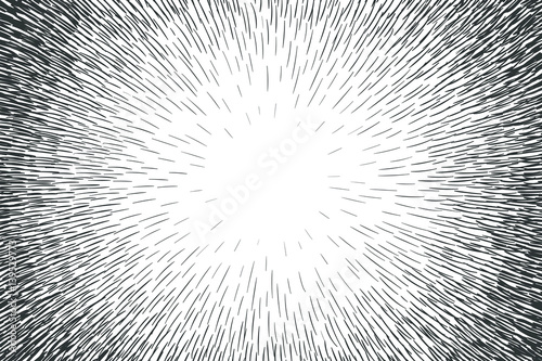Comic hand drawn radial lines background