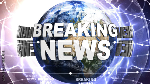 BREAKING NEWS Text Around the World, Computer Graphics
