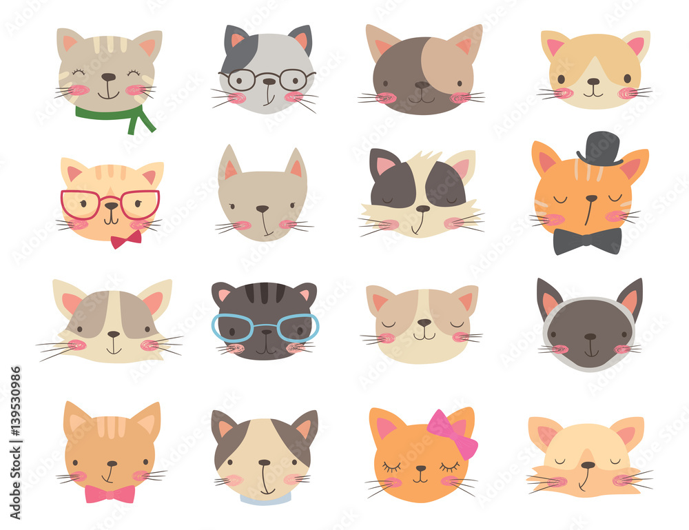 Cats heads set Cats heads set