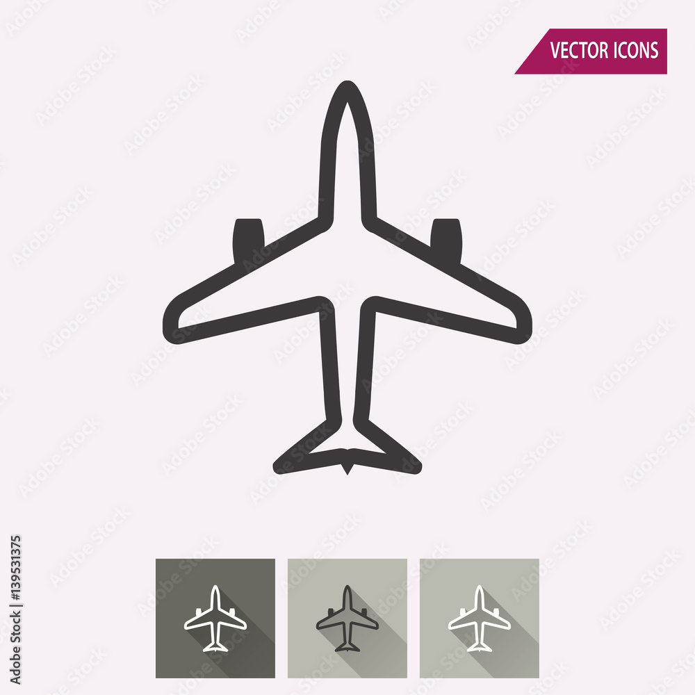 Airplane - vector icon. Airplane - vector icon.